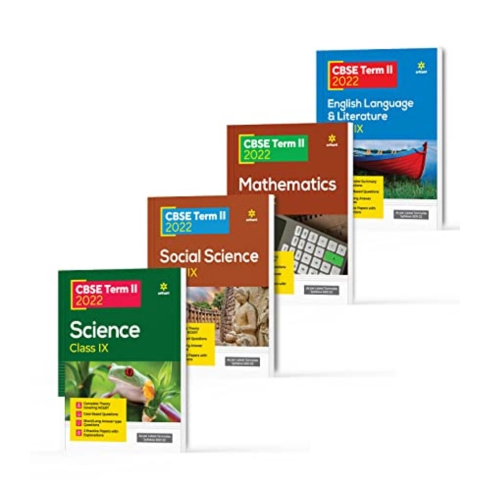 Arihant Publications CBSE Science , Social science , Mathematics and English Language & Literature Term 2 Class 9 for 2022 Exam (Cover Theory and MCQs) (Set of 4 Books)