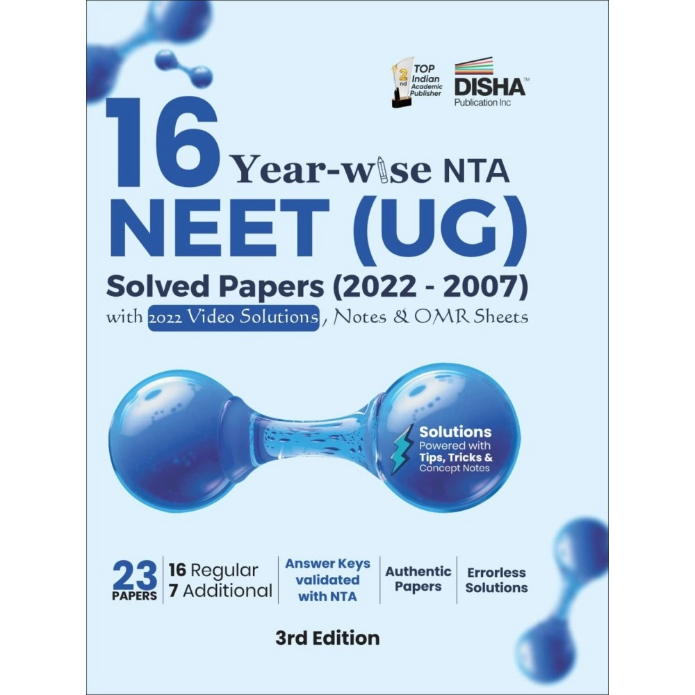 16 Year-wise NTA NEET (UG) Solved Papers (2022 - 2007) with 2022 Video Solutions, Notes & OMR Sheets 3rd Edition |