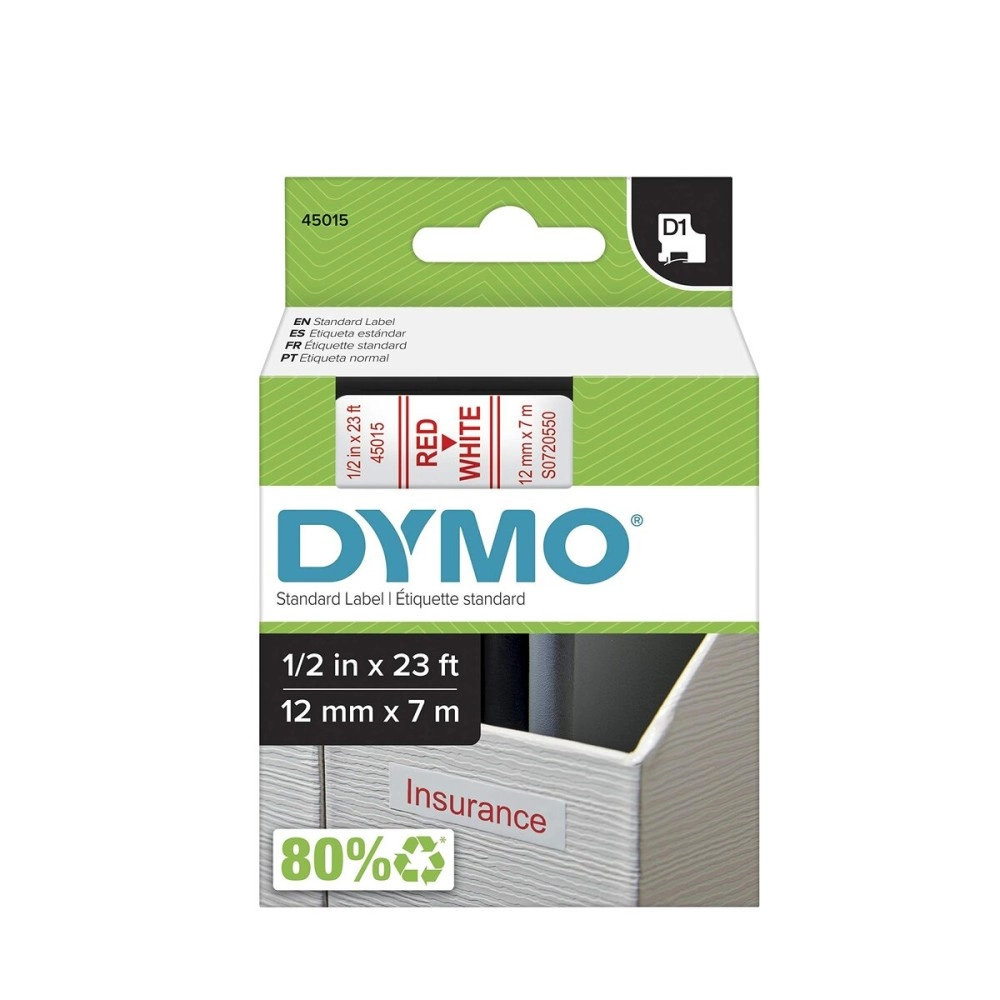 DYMO Standard D1 43610 Labeling Tape (Black Print on Clear Tape, 1/4\'\' W x 23\' L, 1 Cartridge), DYMO Authentic