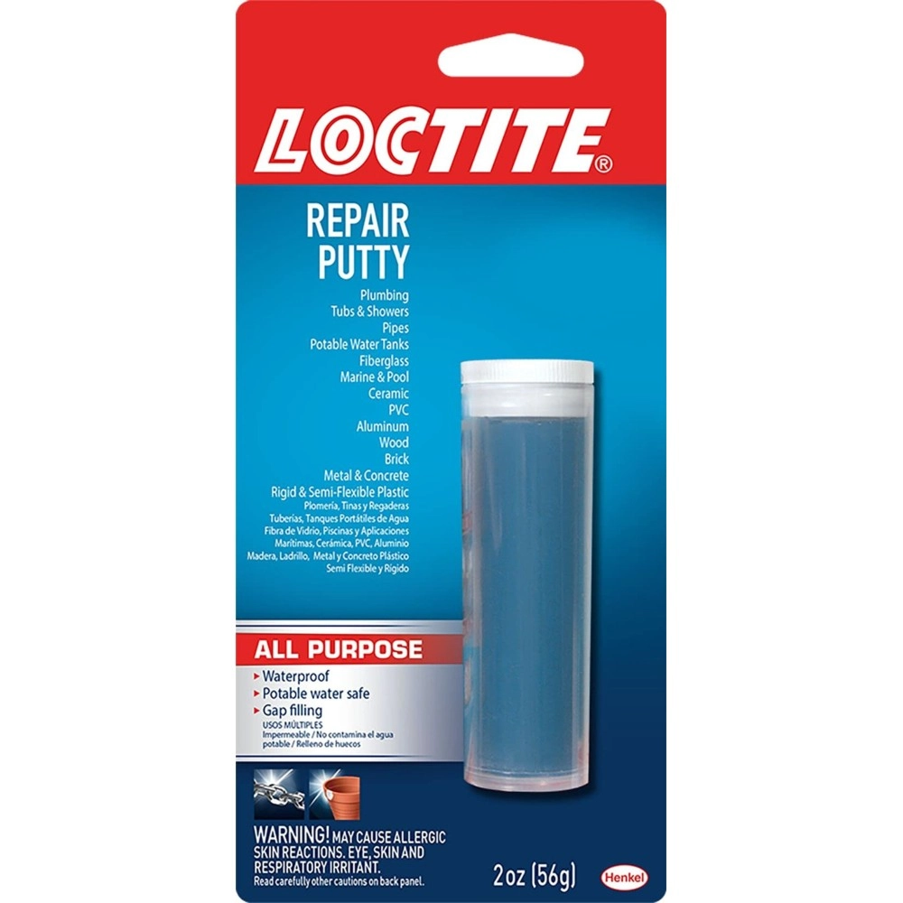 Loctite All Purpose Repair Putty,Waterproof,Gap filling,Molds easily, Ideal for Plumbing,Tubs&showers,Pipes,Fiberglass,Marine & pool,Ceramic,PVC,Aluminum,Wood,Brick,Metal,Concrete,Rigid plastic-2oz