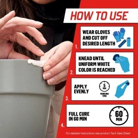 Loctite All Purpose Repair Putty,Waterproof,Gap filling,Molds easily, Ideal for Plumbing,Tubs&showers,Pipes,Fiberglass,Marine & pool,Ceramic,PVC,Aluminum,Wood,Brick,Metal,Concrete,Rigid plastic-2oz