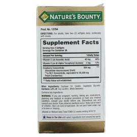 Nature\'s Bounty Cranberry Dietary Supplement 60 Soft Gels (Pack of 2)