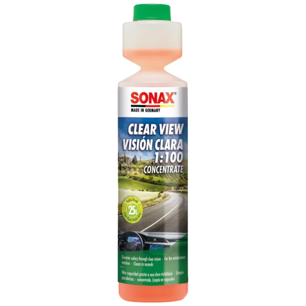 Sonax 371141 Clear View 1:100 Windscreen Washer | Eradicates Dazzling and Greasy Films | Removes Tough Stains & Dirt - 250ml