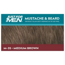 Just for Men Brush-In Color Gel Mustache & Beard Medium Brown  M-35 - 3 Pc Kit Gel