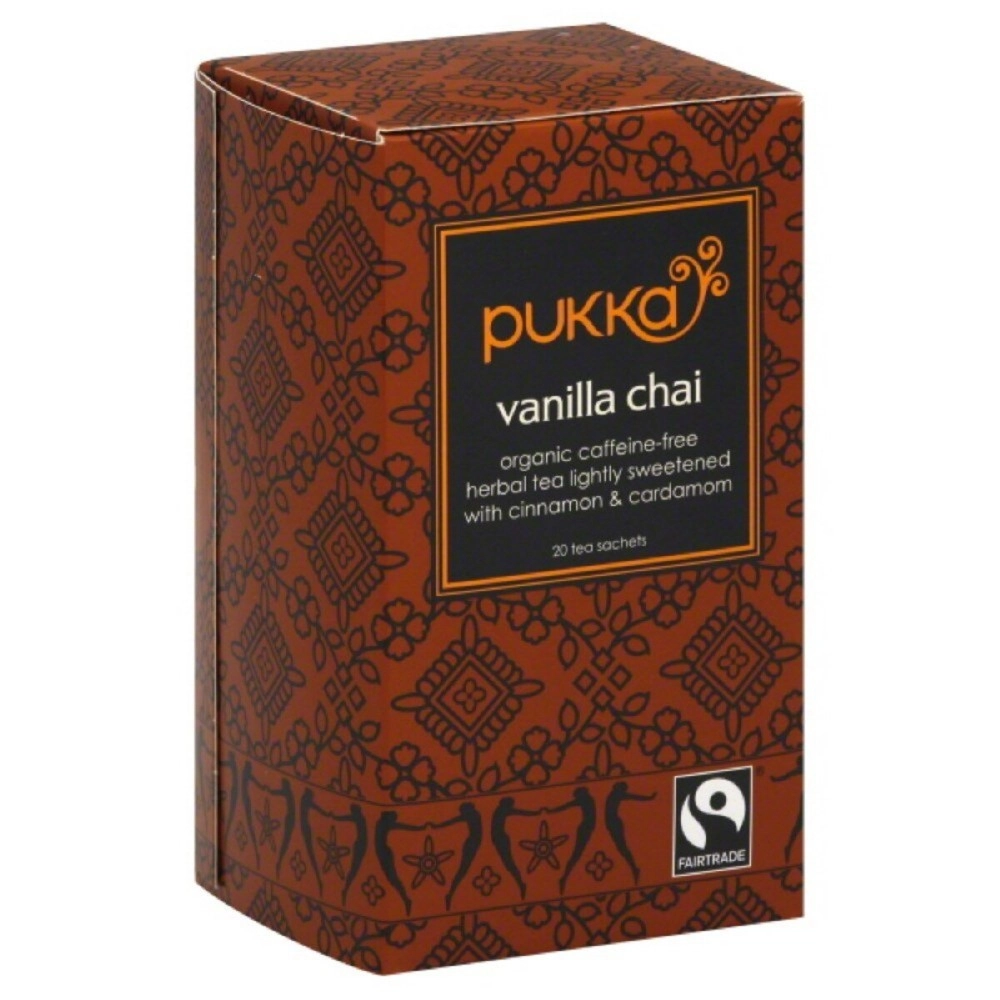 Pukka Herbs Organic Herbal Teas from England Herbal Spiced Chai - Cinnamon & Sweet Vanilla Chai Tea - 20 ea,