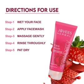 Jovees Strawberry Face Wash 120 Ml, Pink