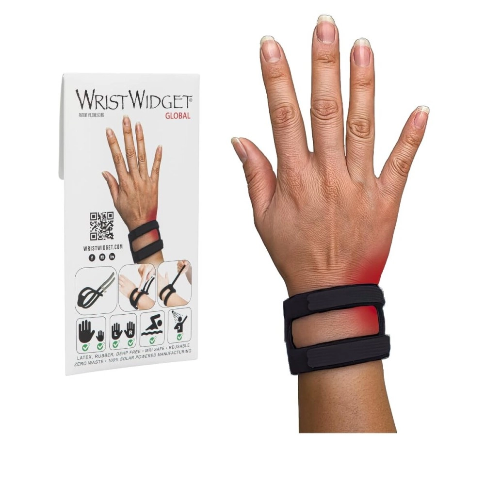 WristWidget (Black) Adjustable Wrist Brace for TFCC Tears, One Size fits most. For Left and Right Wrists, Support for Weight Bearing Strain, Exercise