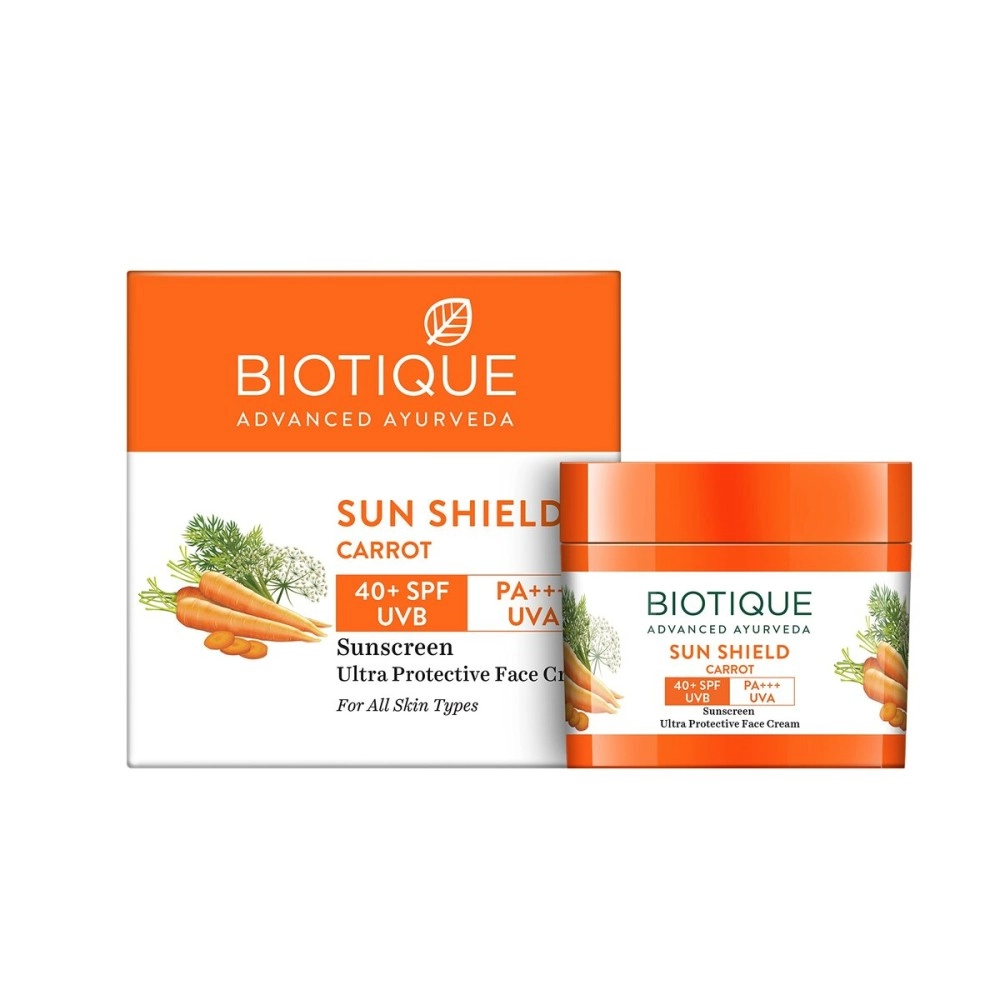 Biotique Bio Carrot 40+ SPF UVA/UVB Sunscreen Ultra Soothing Face Cream - 50g