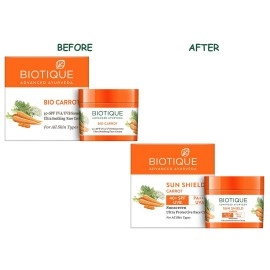 Biotique Bio Carrot 40+ SPF UVA/UVB Sunscreen Ultra Soothing Face Cream - 50g