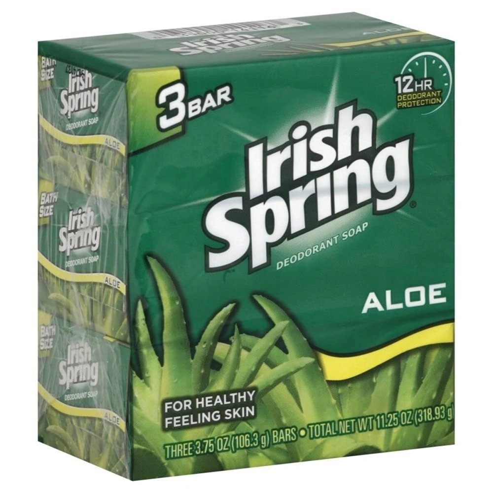 Irish Spring Deodorant Soap, Aloe, 3.75 oz (Pack of 3)