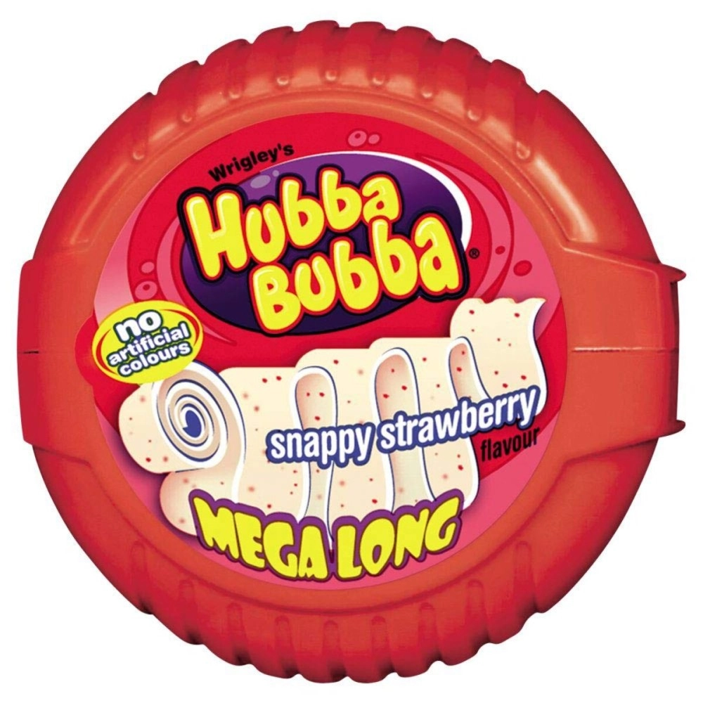 Hubba Bubba Strawberry Mega Long Bubble Gum, 56g