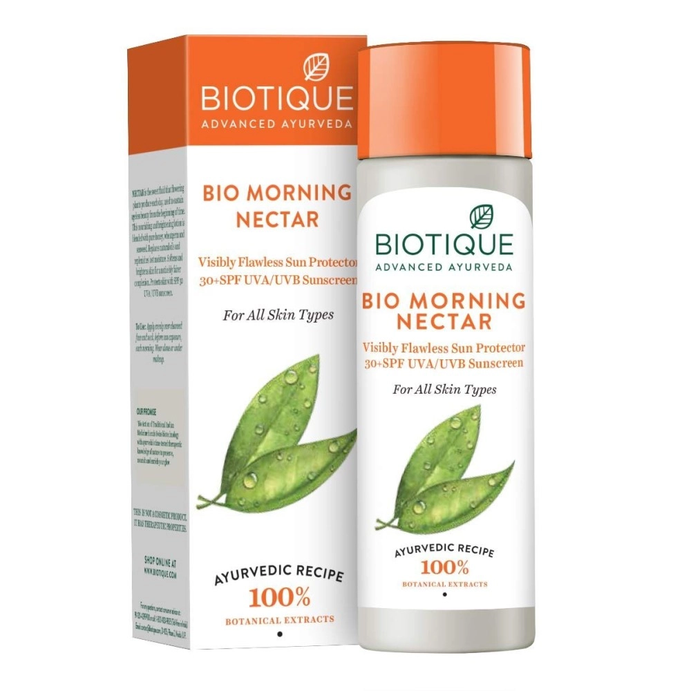 Biotique Morning Nectar 30+ Spf Uva/Uvb Sunscreen Ultra Soothing Face Lotion 120Ml/4.06Fl.Oz.