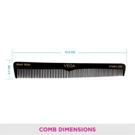 Vega Normal Sized General Grooming Comb, Black