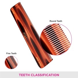 Vega Tortoise All Fine Tooth Dressing Comb, Brown