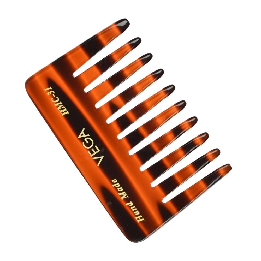 Vega Tortoise Shell Conical Teeth Small Sized Shampoo Comb, Brown