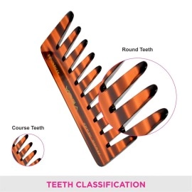 Vega Tortoise Shell Conical Teeth Small Sized Shampoo Comb, Brown
