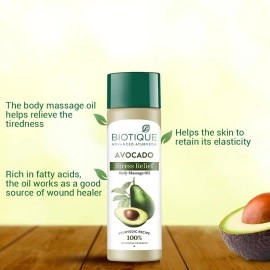 Biotique Bio Avocado - Invigorating Body Massage Oil 200 ml - 1 Pack