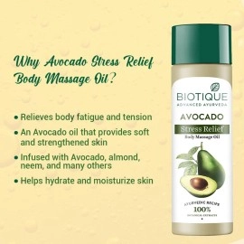 Biotique Bio Avocado - Invigorating Body Massage Oil 200 ml - 1 Pack