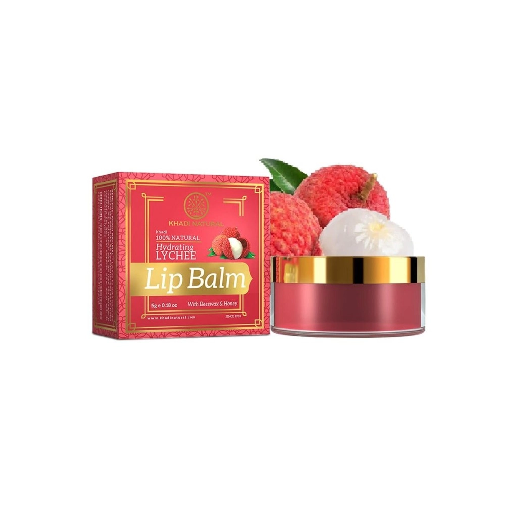 KHADI NATURAL Lychee Lip Balm with Beeswax and Sheabutter, 5gms