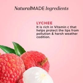 KHADI NATURAL Lychee Lip Balm with Beeswax and Sheabutter, 5gms