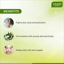 Vaadi Herbals Organic Anti Bacterial Neem Tulsi Soap with Aloe Vera, Vitamin E & Tea Tree Oil (3 x 75 gms / 2.7 oz)