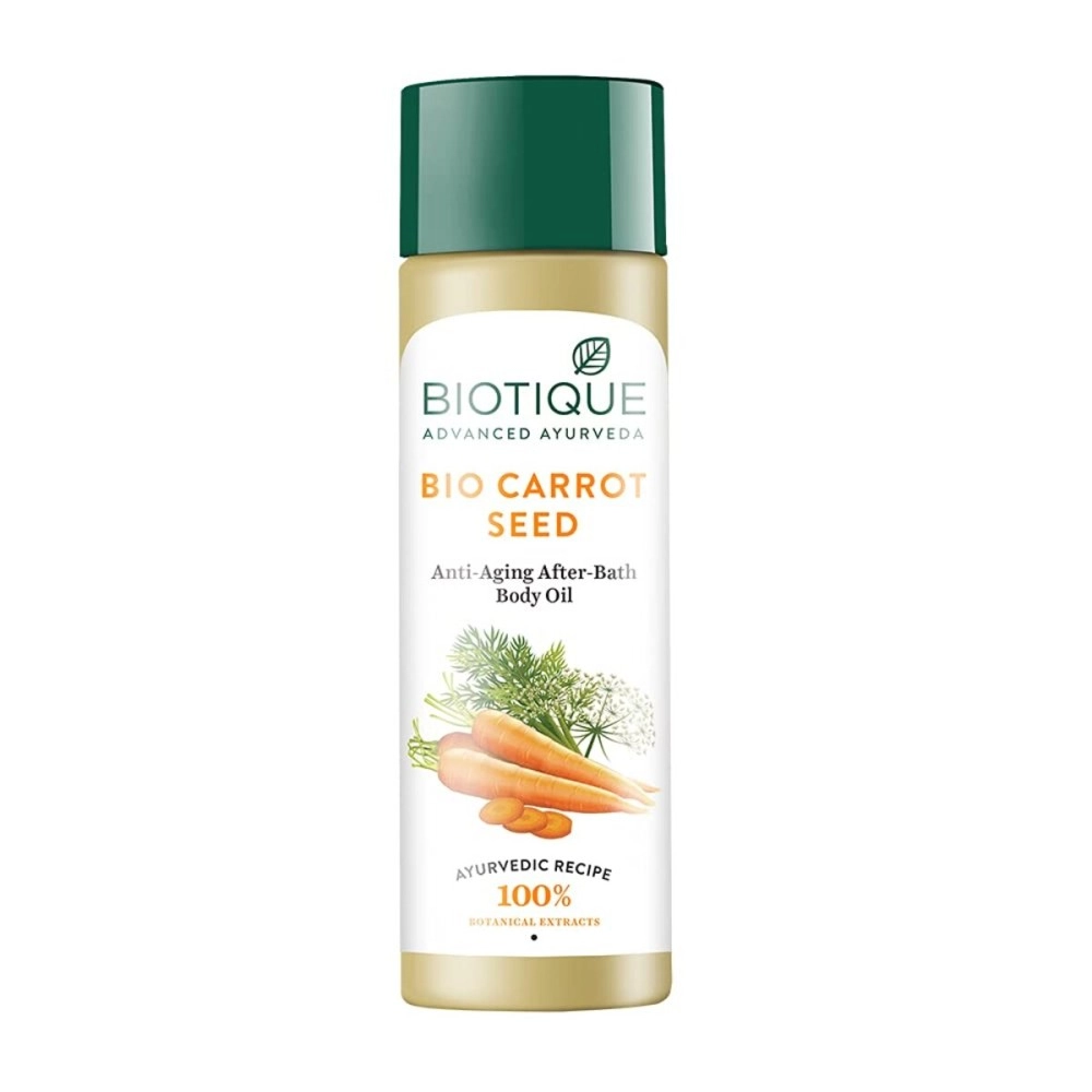 Biotique Bio Carrot Seed Anti-Aging After-Bath Body Oil, 120 ml, RETML120013