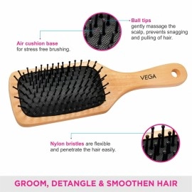 Vega Wooden Paddle Brush, Large