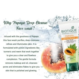 Biotique Bio Papaya Visibly Flawless Skin Face Wash For All Skin Types, 150ml, Multi, NEWRETFW040