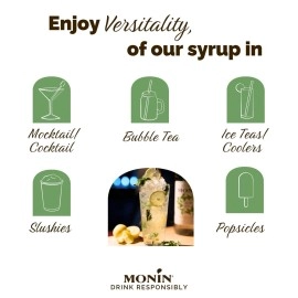 Monin Wild Mint Syrup In Glass Bottle, 700 ml