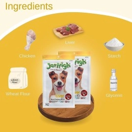 JerHigh Liver Stick Real Chicken Meat, 70 g (Pack of 6)