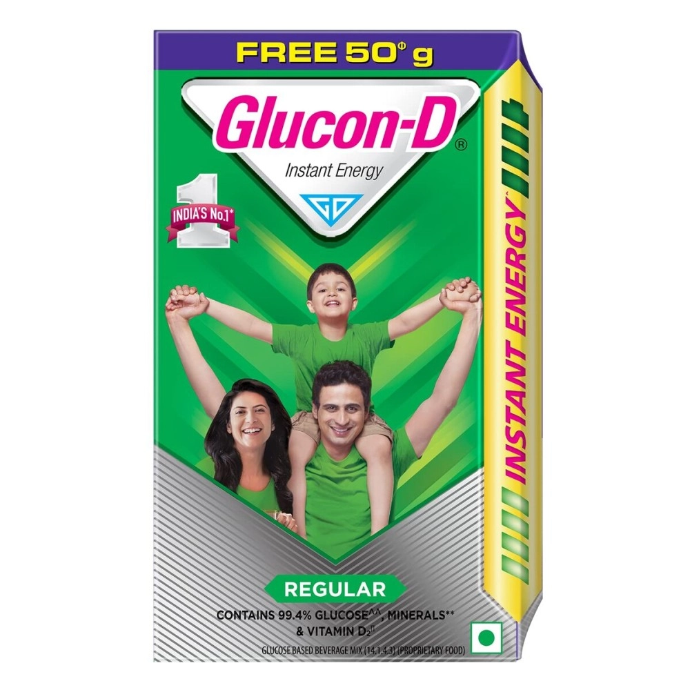 Glucon D Instant Energy Health Drink Regular - 450gm Refill (Extra 50gm Free)