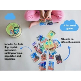 CocoMoco Kids Country Trump Card Game for Kids - Indoor Games for 6, 8+, 10 to 12 Years Boys Girls, Card Game for Kids 7 to 10 Years, Geography Educational Toy Birthday Return Gift