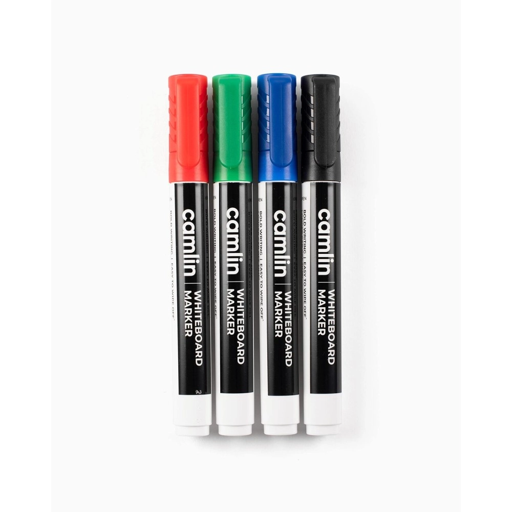 Camlin PB White Board Bold Marker - Pack of 4 (Black, Blue, Red, Green)