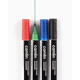 Camlin PB White Board Bold Marker - Pack of 4 (Black, Blue, Red, Green)