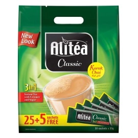 Alitea Classic 3 In 1 Instant Tea With Creamer And Sugar- 30 Sticks/20g
