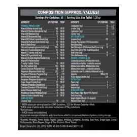 MuscleBlaze MB- Vite Multivitamin with Immunity Boosters RDA Vitamin C, D, Zinc,60 Tablets