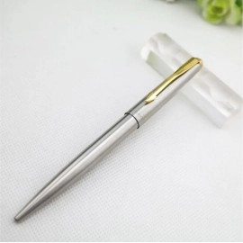 Parker Galaxy Stainless Steel Gold Trim Roller Ball Pen