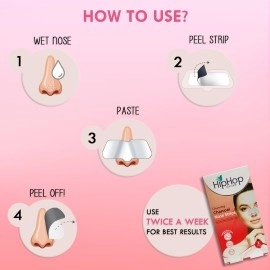 HipHop skin care Skincare Charcoal Nose Strips for Women Blackhead Remover 3 Strips, Multi