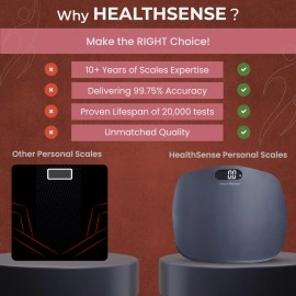 HealthSense Ultra-Lite PS 126 Digital Personal Body Weight Scale with STEP-On Technology (Grey)