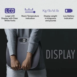 HealthSense Ultra-Lite PS 126 Digital Personal Body Weight Scale with STEP-On Technology (Grey)