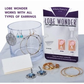 Lobe Wonder - The ORIGINAL Ear Lobe Support Patch for Pierced Ears - Eliminates the Look of Torn or Stretched Piercings - Protects Healthy Ear Lobes from Tearing - 60 Patches - Clear & Latex-Free