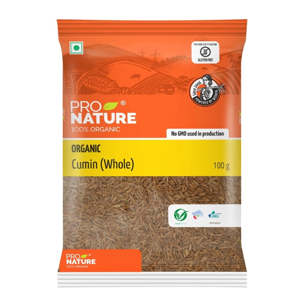 Pro Nature Organic 100% Organic Cumin (Whole) 100 Grams