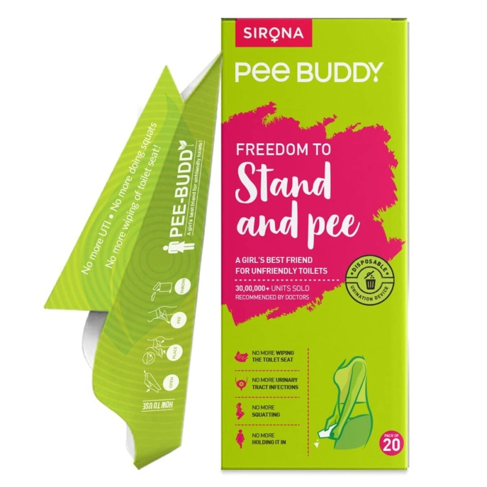 PEE BUDDY 20 Funnels Disposable Female Urination Device for Women | Portable, Leak-proof Stand and Pee Funnels for Women, Girls| Public Toilets, Travel, Camping, Hiking and Outdoor Activities
