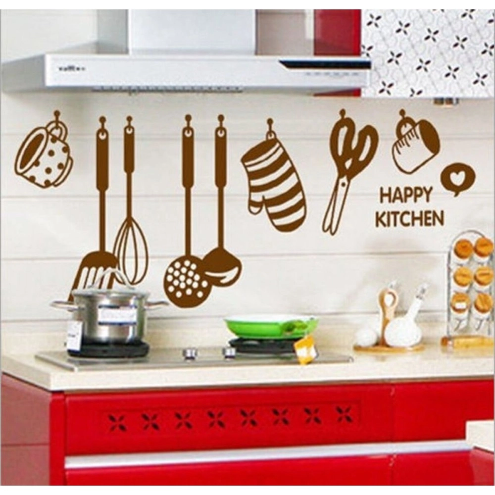 Decals Design \'Stylish Kitchen\' Wall Sticker PVC Vinyl, Brown,60 cm x 45 cm, 6017