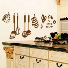 Decals Design \'Stylish Kitchen\' Wall Sticker PVC Vinyl, Brown,60 cm x 45 cm, 6017