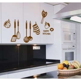 Decals Design \'Stylish Kitchen\' Wall Sticker PVC Vinyl, Brown,60 cm x 45 cm, 6017