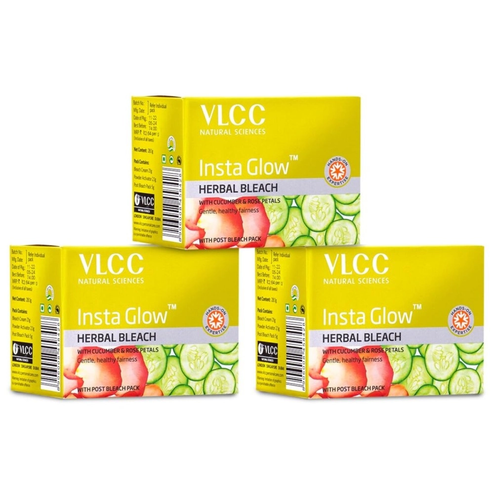 VLCC Natural Sciences Insta Glow Herbal Bleach (27g) (pack of 3)