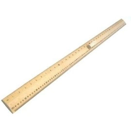 Habercrafts Wooden Ruler 1 Meter, Imperial & Metric Markings, Hardwood, School, Office, Tailors, Bench with Handle for Easy Measuring