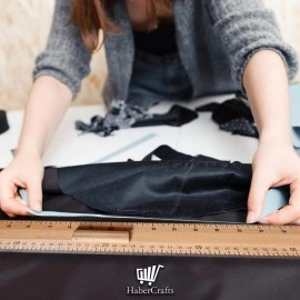 Habercrafts Wooden Ruler 1 Meter, Imperial & Metric Markings, Hardwood, School, Office, Tailors, Bench with Handle for Easy Measuring