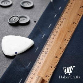 Habercrafts Wooden Ruler 1 Meter, Imperial & Metric Markings, Hardwood, School, Office, Tailors, Bench with Handle for Easy Measuring